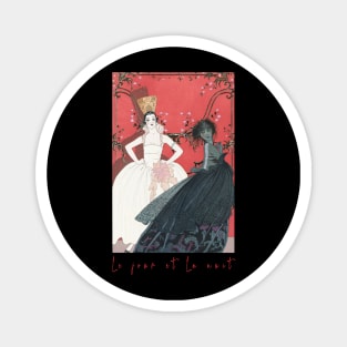 Vintage french fashion illustration the sun and the moon Magnet